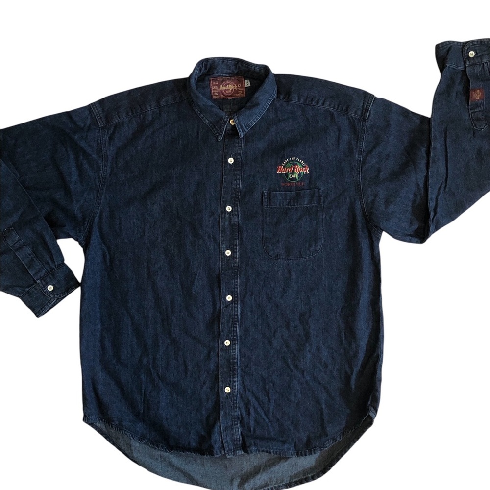 Vintage (circa mid 90’s) HRC Embroidered Denim Shirt - Honolulu (XL)